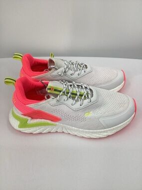 Charly Vigorate PFX  Athletic Running Shoes White with Pink & Lime Accents
